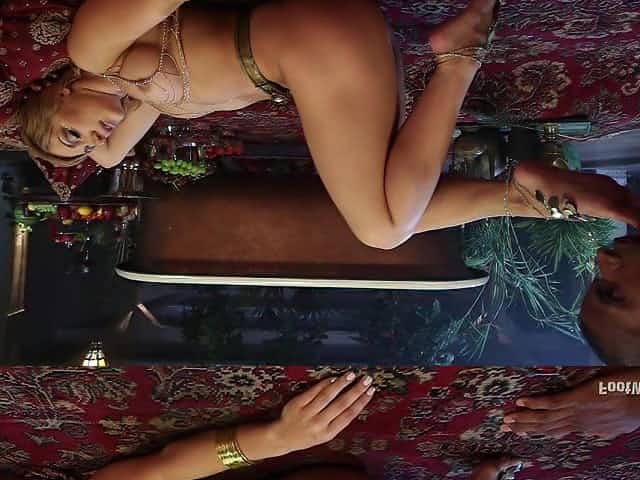 Slutty Blonde Rides A Black Cock After Making Guy Worship Her Feet