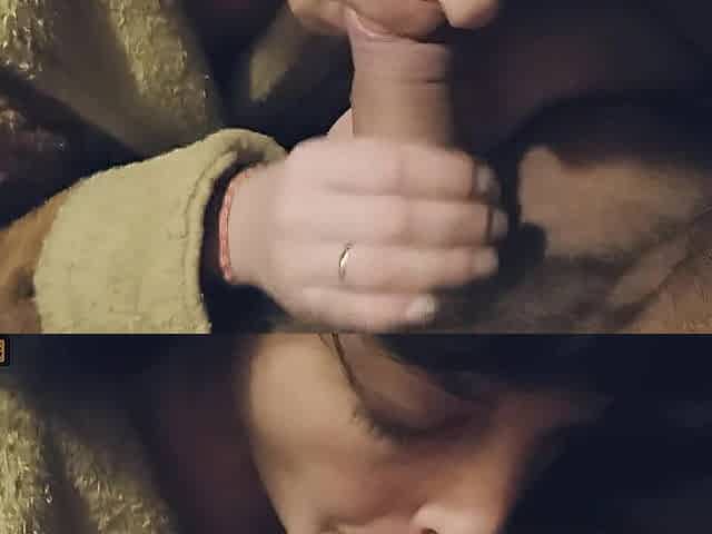 Oral sex in the kitchen