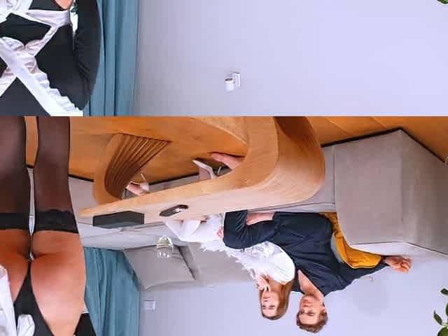 Olivia Westsun & Princess Lili Maid Eats Cum From