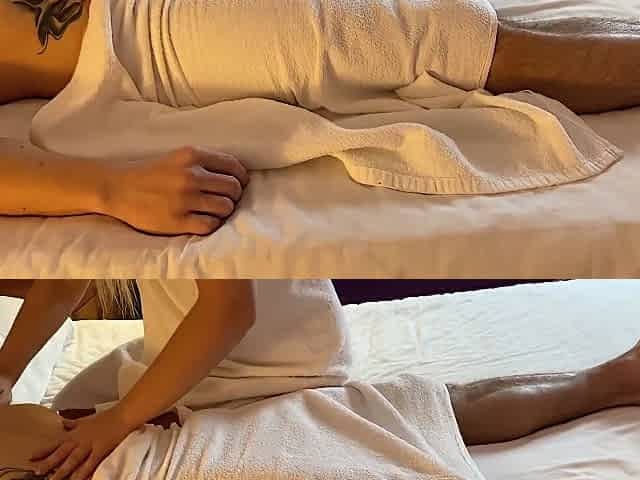 18 Year Old Girl Montanasvibe Gave A Nice Massage And Then Decided To Suck And Jerk Off My Fat Cock