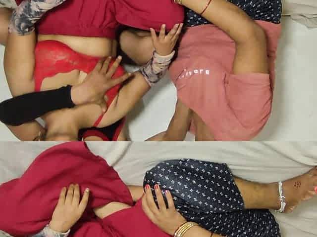 Threesome Two Desi Indian Bhabhi with Big Ass Fucked Hard