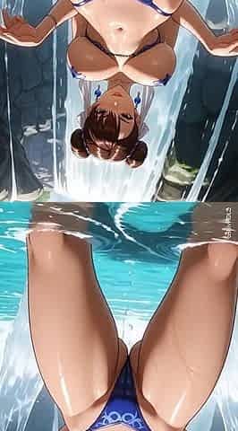 111. Chun Li Shower at Waterfall (ai Animation)