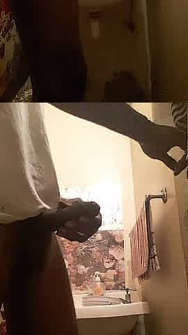 Taking off an afternoon load in my white t-shirt