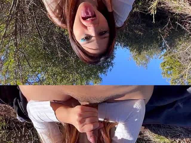 Real hot latina step sis sucking dick in the forest. Big