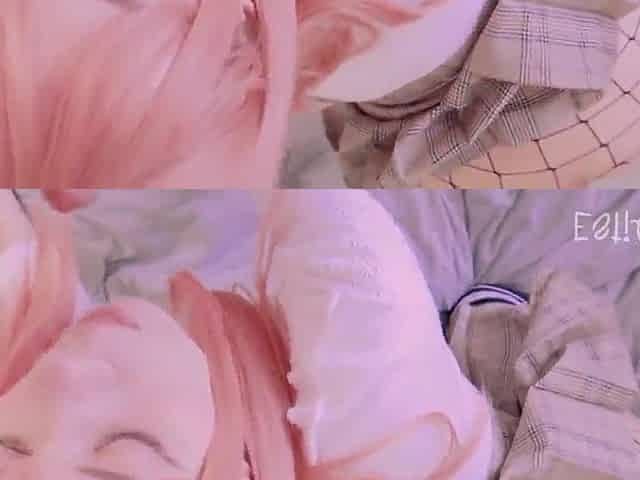 Pink hair hottie anal POV doggy position