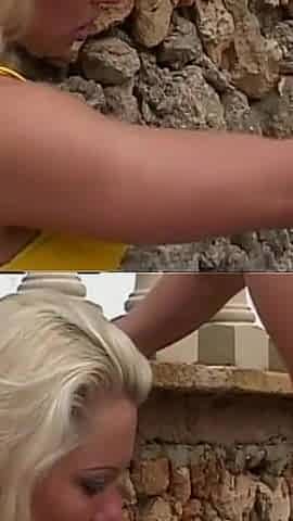 Hot Sexy Blonde Gets Fucked by Big Hard Cock in the Garden