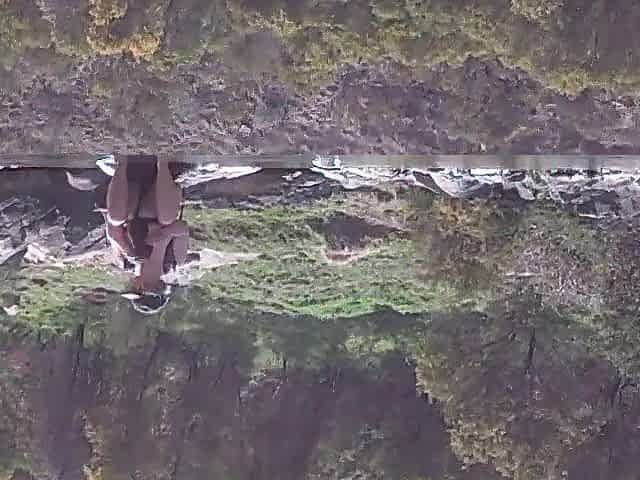 Disrobe to Naked a public River Crossing Swim & Screw(Sorry for the water drop)