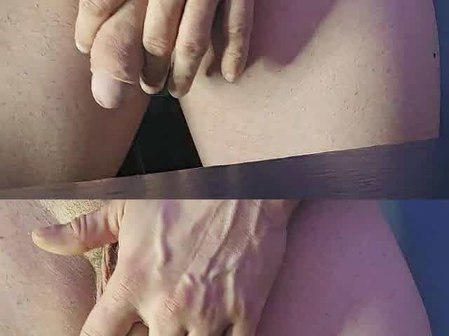 Mature vid: Edging & dripping & ball squeezing session cut short 'cuz of unplanned visitors