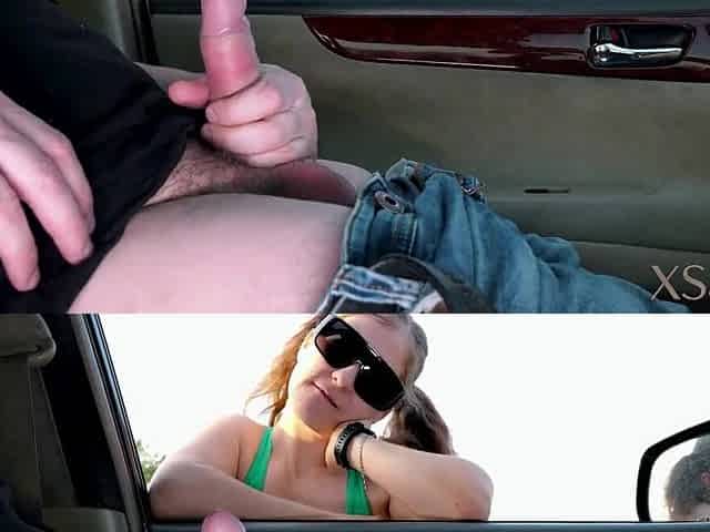 Sexy Buxom PAWG Sucks, Milks & Rides the Stranger's Cock In His Car To Help the Guy Cum