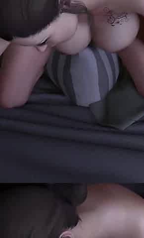 Sexy mature woman rides her pillow at night