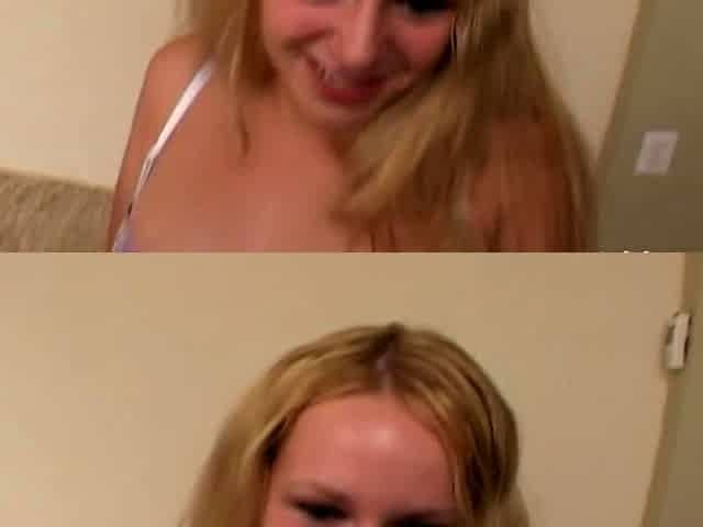 Amateur brunette teen blowjob and cumshot