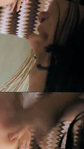 Smokig hot young lesbians fuck in bed with a strap on