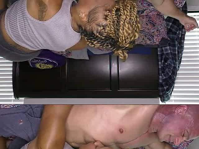 Tony gets his abdomen licked by marvelous black model