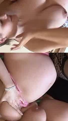 Pregnant Lesbian Babes Lick Each Others Nipples And Strip Off To Admire Each Others Bumps