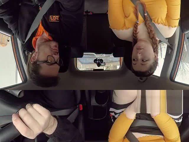 Cute BBW crashes the car for REAL