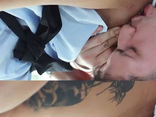 Tattooed teenager enjoys having rectal romp in bed