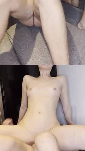 Asian beauty getting drilled from the bottom tits flying