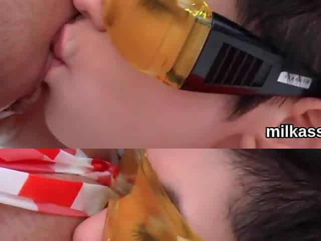 Unusual Lesbians Fill Up Their Enormous Fannys With Milk And Splatter It Out