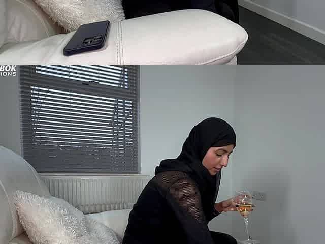 Hijabi Slut Drinks and Sucks White Cock During Ramadan