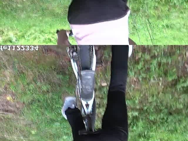 Cycling tour turn into outdoor banging on the bicycle