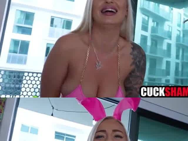 Wife looking for easter eggs with cuckold hubby - Elana Bunnz