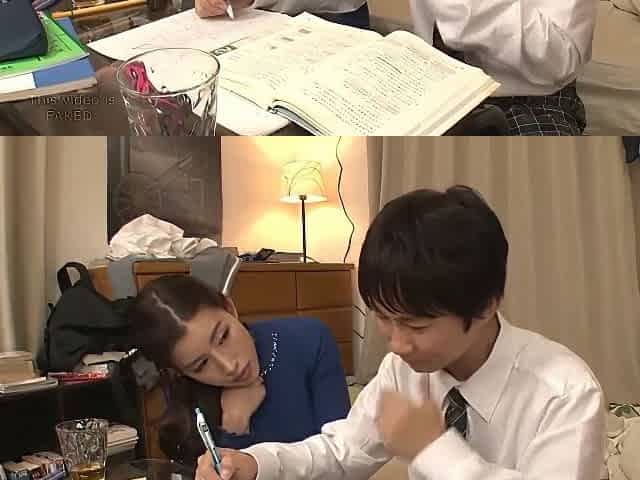 Japanese Slut Sucks Three Cocks