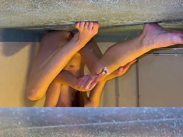 Shaving pussy and legs in the shower turns into a hot