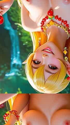 Cartoon Style Artistic Nude Adult Woman Eating Suriname Cherry - Ai Slideshow