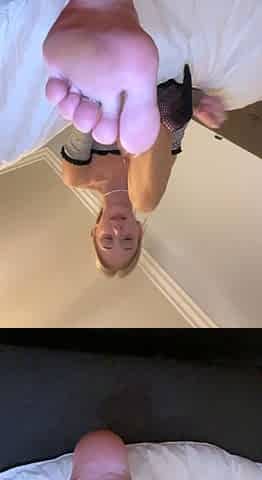 Blonde in stockings foot fetish and pussy pounding