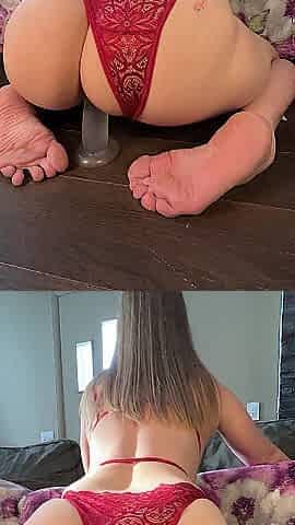 Nerdy mother I'd like to fuck riding 10" vibrator