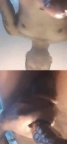 WANKING LARGE EBONY PULSATING JOCK