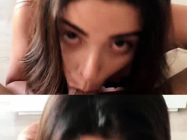 Brunette hardcore blowjob