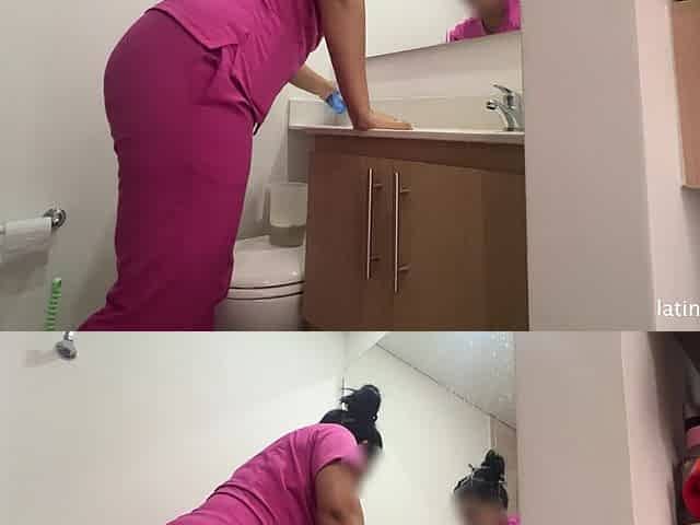 Maid with Huge Ass Cleans Apt Then Jerks Her Boss Part 2