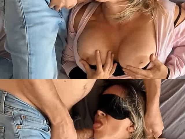faciale sur une milf a gros seins
