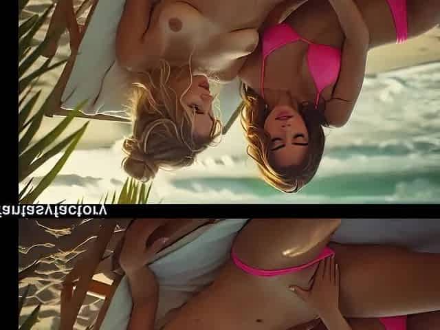 Lesbo Vacation Fantasies "AI-generated"