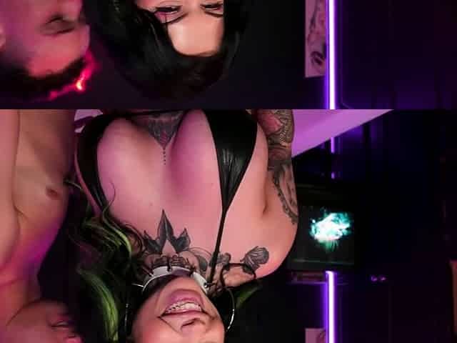 GothGirlfriends-Xwife Karen Busty Diva Cleans Up After