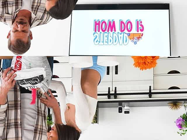 Stepdaughter assists big cock stepdad