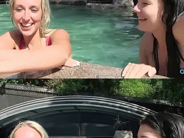 Playful Lesbian Teens 18+ Love To Play With Each Others Sex Depraved Pussies At The Swimming Pool