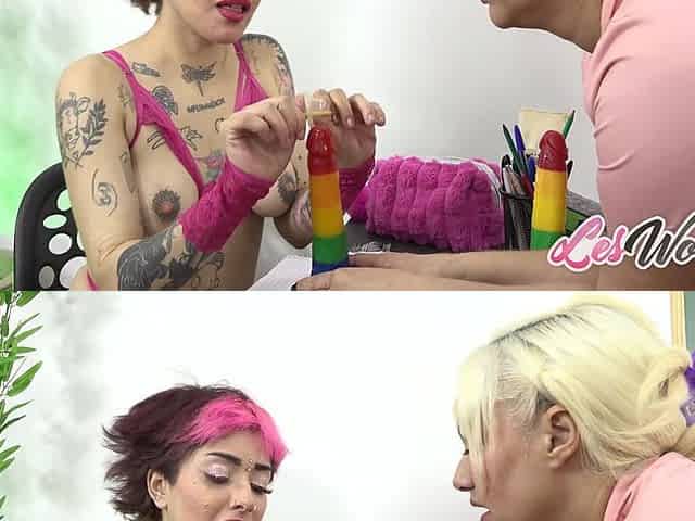 Andressa Shows Maria How to Cum From Anal - Deep Toy Play, Moaning, Squirming, and Filthy Lesbian Ass Worship.
