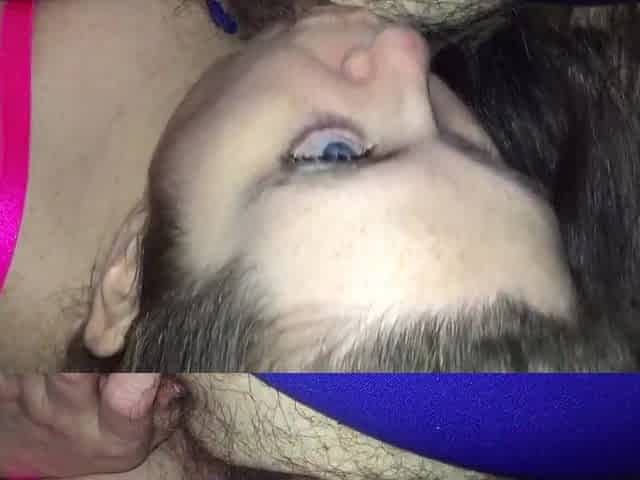 Blue eyed wife stays down gets a load of cum in mouth