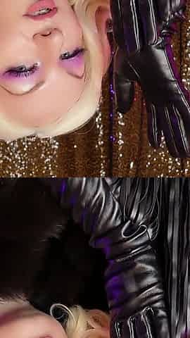 Blonde MILF in Leather Gloves and Fur: Fetish Asmr Free Video - Pretty Braces Face
