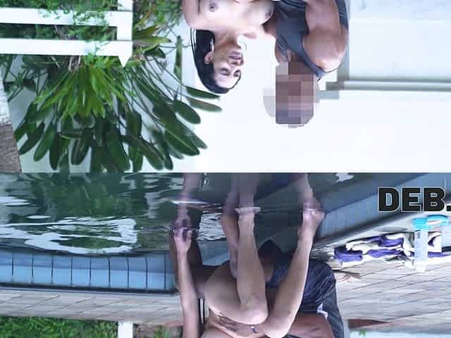 Outdoor dicking by the pool with ravishing Carol Corrales