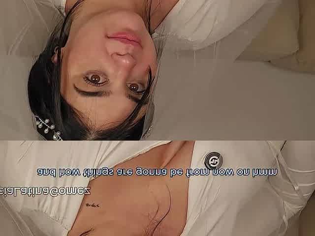 LuciaLatinaGomez rides hard, orgasm on wedding pillow