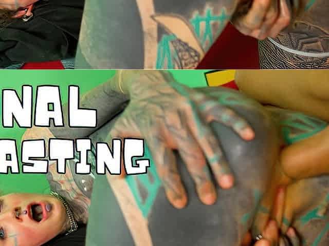 Alt Pornstar Tests Big White Dick on Casting Couch - ATM, Deepthroat, Facial Cumshot
