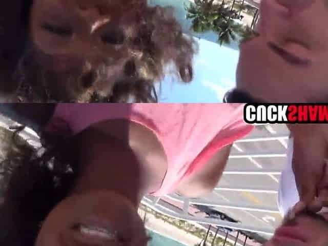 Sexy black wife bangs white chap & films it for cuck hubby