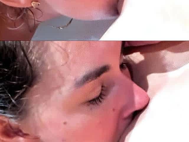 Blonde and brunette lesbians licking and sucking pussy