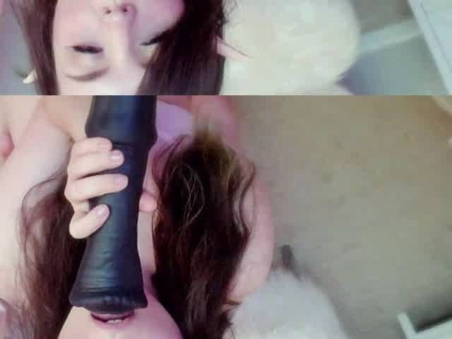 Stacked brunette goes solo toys and masturbation