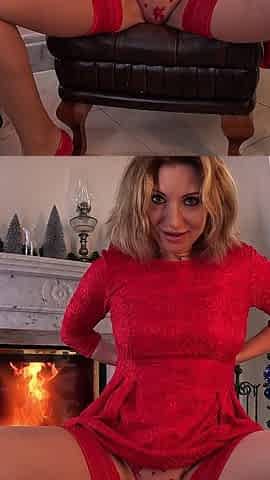 Julia in Stockings Foot Fetish Striptease and Masturbation
