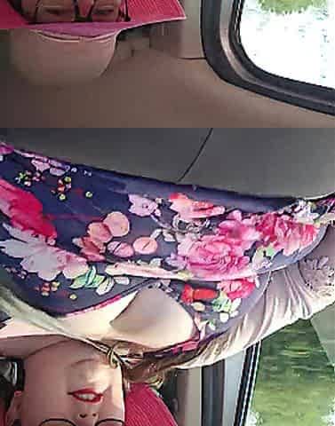 SSBBW in Car Stomach Play