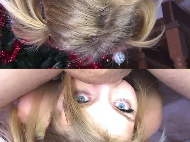 Amateur Blonde Blowjob handjob and cumshot